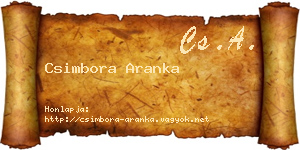 Csimbora Aranka névjegykártya