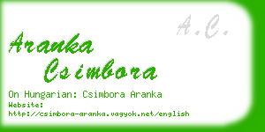 aranka csimbora business card